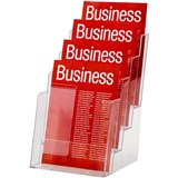 ESSELTE BROCHURE HOLDER FREESTANDING 4 TIER A5 CLEAR