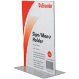 ESSELTE SIGN  MENU HOLDER DOUBLE SIDED PORTRAIT A5 CLEAR