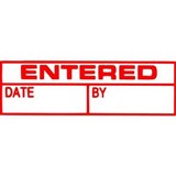 XSTAMPER CXBN 1534 PREINKED MESSAGE STAMP ENTEREDDATEBY 42 X 13MM RED