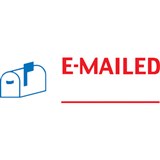 XSTAMPER CXBN 2025 PREINKED MESSAGE STAMP EMAILED WITH ICON 42 X 13MM REDBLUE