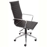 RAPIDLINE PU605H EXECUTIVE CHAIR HIGH BACK ARMS CHROME FRAME PU BLACK