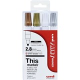 UNIBALL PX20 PAINT MARKER BULLET 28MM SHINY METALLIC PACK 4