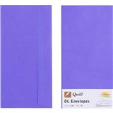 QUILL DL COLOURED ENVELOPES PLAINFACE STRIP SEAL 80GSM 110 X 220MM LILAC PACK 25