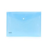 DELI FILE BAG PVC BUTTON CLOSURE A4 BLUE PACK 10