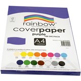 RAINBOW COVER PAPER 125GSM A4 PURPLE PACK 100