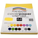 RAINBOW COVER PAPER 125GSM A4 SUNLIGHT YELLOW PACK 100