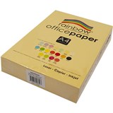 RAINBOW COLOURED A4 COPY PAPER 80GSM 500 SHEETS LEMON YELLOW