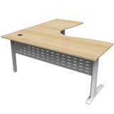 RAPID SPAN DELUXE CORNER WORKSTATION METAL MODESTY PANEL 1800 X 1800 X 730MM NATURAL OAKSILVER