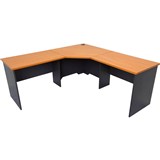 RAPID WORKER CORNER WORKSTATION COMPLETE 1500 X 1500 X 600MM CHERRYIRONSTONE