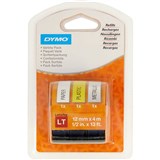 DYMO 1989864 LETRATAG LABELLING TAPE 12MM VARIETY STARTER PACK 3
