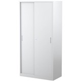 STEELCO SLIDING DOOR CABINET 3 SHELVES 1830 X 914 X 465MM WHITE SATIN