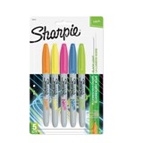 SHARPIE PERMANENT MARKER FINE POINT NEON ASSORTED PACK 5