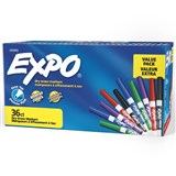 EXPO DRY ERASE MARKER FINE ASSORTED PACK 36