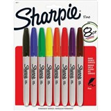 SHARPIE PERMANENT MARKER BULLET FINE 10MM ASSORTED PACK 8