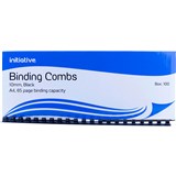 INITIATIVE PLASTIC BINDING COMB ROUND 21 LOOP 10MM A4 BLACK BOX 100