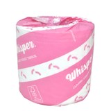 WHISPER CLASSIC TOILET TISSUE ROLL 1PLY 1000 SHEETS WHITE CARTON 48