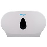 WHISPER DOUBLE JUMBO TOILET ROLL DISPENSER WHITE