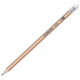 STAEDTLER 132 EXAM GRAPHITE PENCILS 2B WITH ERASER TIP CUP 100