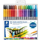 STAEDTLER 3200 DOUBLE ENDED FIBRETIB PENS ASSORTED BOX 72