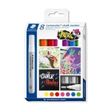 STAEDTLER LUMOCOLOR 344 CHALK MARKER 24MM ASSORTED PACK 8