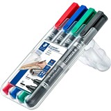 STAEDTLER 348 LUMOCOLOR DUO PERMANENT MARKER BULLET 06MM15MM ASSORTED PACK 4