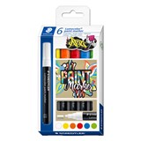 STAEDTLER LUMOCOLOR 349 PAINT MARKER 24MM ASSORTED BOX 6