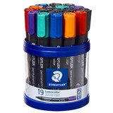 STAEDTLER 352 LUMOCOLOR PERMANENT MARKER BULLET 20MM ASSORTED CUP 19