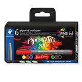 STAEDTLER PIGMENT BRUSH PEN 371 BASIC COLOURS PACK 6