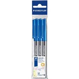 STAEDTLER 430 STICK BALLPOINT PEN MEDIUM BLUE PACK 3