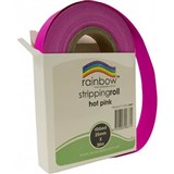 RAINBOW STRIPPING ROLL RIBBED 25MM X 30M HOT PINK