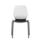 SYLEX KALEIDO CHAIR 4 LEG NO ARMS WHITE STEEL FRAME BLACK SEAT