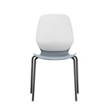 SYLEX KALEIDO CHAIR 4 LEG NO ARMS WHITE STEEL FRAME GREY SEAT