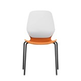 SYLEX KALEIDO CHAIR 4 LEG NO ARMS WHITE STEEL FRAME ORANGE SEAT