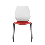 SYLEX KALEIDO CHAIR 4 LEG NO ARMS WHITE STEEL FRAME RED SEAT
