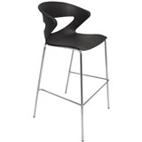 RAPIDLINE TAURUS POLY BARSTOOL CHROME BASE BLACK