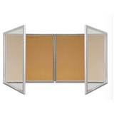 VISIONCHART TX WEATHERPROOF 2 DOOR NOTICE CASE 1350 X 980MM CORK PINBOARD