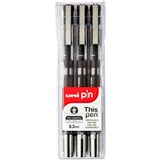 UNIBALL 200 PIN FINELINER PEN 03MM BLACK WALLET 3
