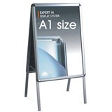 VISIONCHART SNAP POSTER FRAME AFRAME DOUBLE SIDED A1 SILVER