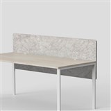 SANA SERENITY ALTITUDE DUAL DESK SCREEN 12MM THICK 1500 X 600MM MUSHROOM