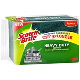 SCOTCHBRITE HEAVY DUTY THICK SCOURER PADS PACK 4