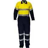 PRIME MOVER MA931 REGULAR WEIGHT COVERALL WITH METAL STUD CLOSURE AND TAPE 2TONE YELLOW NAVY 112ST