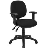 YS DESIGN TASK CHAIR MEDIUM BACK ARMS BLACK