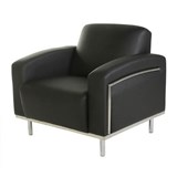 SIENNA LOUNGE ONE SEATER CHROME FRAME PU BLACK