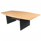 LOGAN CONFERENCE TABLE BOAT SHAPED 1200 X 2400 X 730MM BEECHIRONSTONE