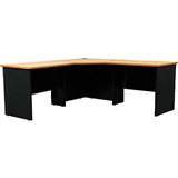LOGAN CORNER WORKSTATION COMPLETE 1800 X 1800 X 600 X 730MM BEECHIRONSTONE