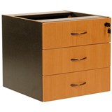 LOGAN FIXED DESK PEDESTAL 3DRAWER LOCKABLE 450 X 476 X 470MM BEECHIRONSTONE