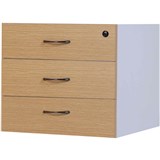 YS DESIGN OXLEY FIXED DESK PEDESTAL 3DRAWER LOCKABLE 450 X 476 X 470MM OAKWHITE