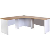 YS DESIGN OXLEY CORNER WORKSTATION COMPLETE 1800 X 1800 X 600 X 730MM OAKWHITE
