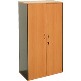 LOGAN FULL DOOR STORAGE CUPBOARD 900 X 450 X 1800MM BEECHIRONSTONE