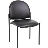 YS DESIGN STACKING VISITORS CHAIR MEDIUM BACK PU BLACK